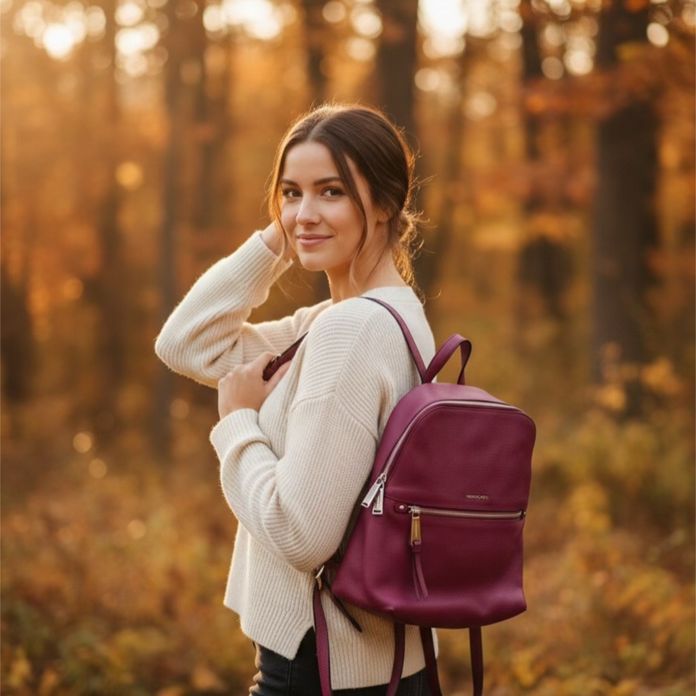 Michael Kors Raspberry Colored Backpack - image 1